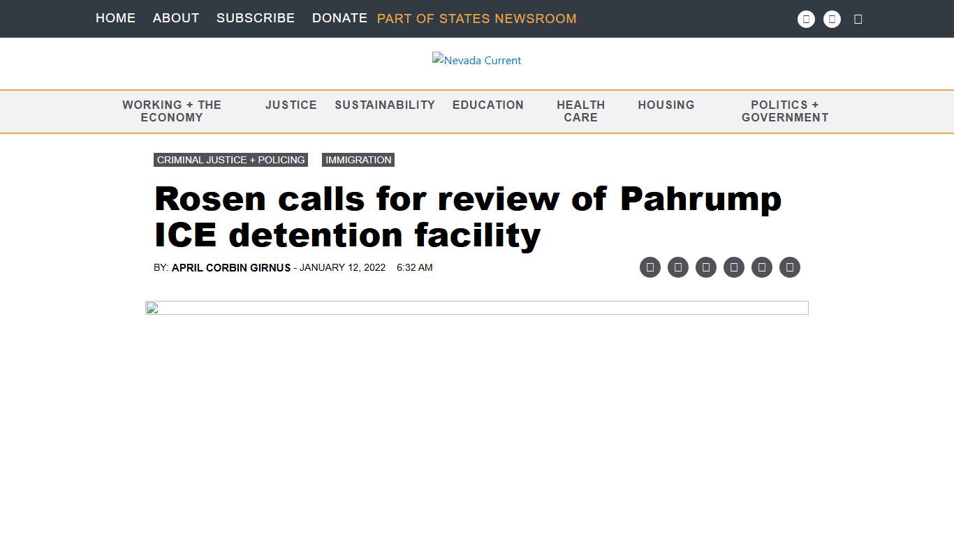 Rosen calls for review of Pahrump ICE detention facility • Nevada Current